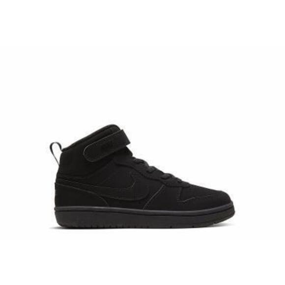 Nike Big Kid's Court Borough Mid 2 Lifestyle Shoes Black/Black-Black 5.5Y